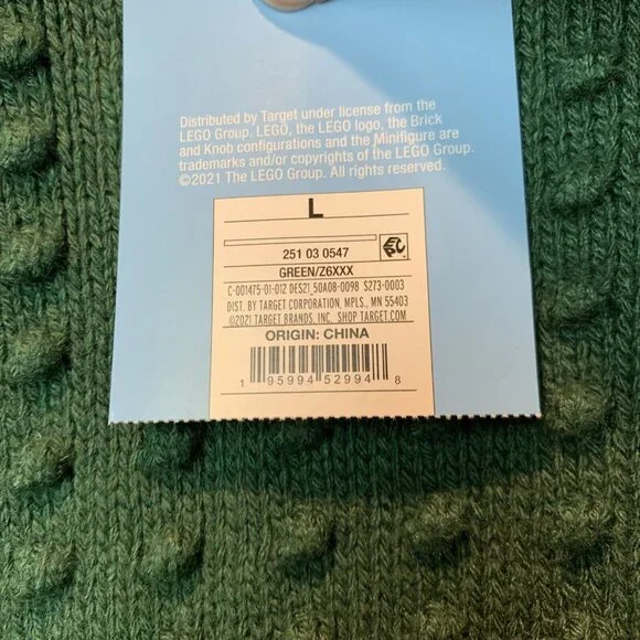 LEGO x Target Large Green Men's Textured Sweater Knit Size L - Picture 4 of 7